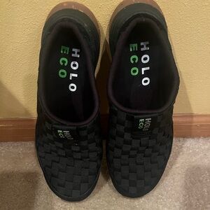 Black Woven Mules for Women